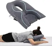 Beatvive Face Down Pillow for Sleeping, Prone Pillow for Vitrectomy or Retinal Surgery, Adjustable Height Prone Prone Pillow Face Down Sleep, Retina Lying Pillow Eye Surgery Recovery (Square Gray)