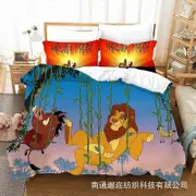 v4806 Bed Sheets The Lion Bedding Set 3PCS Duvet Cover Pillowcase Comforter Cover Kids Gifts Bed Sheets IU4806