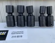 CAT/SNAP-ON 214-6518 Impact Swivel Socket Set 1/2 Drive SAE 6-Point 5pc NEW USA