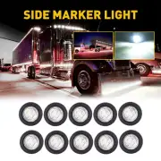 10x Mini Marker Side Round lights Truck RV Trailer White 3/4"LED Bullet Light Bu (for: Mini)