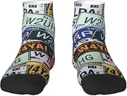 [EdWal] License Plate print Men's Moisture Control Crew Socks Socks For Men and Women Gifts For Golf, Hunting, Camping