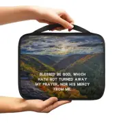 Print Cross and Psalm Text Bible Covers for Men Book Carrying Case Travel Bible