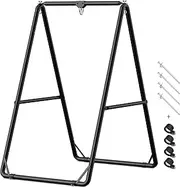 GREENSTELL Hammock Chair Stand, Swing Stand with 3 Hooks Fit for Most Hanging Chair, Ground Nails for Outdoor or Rubber Clamps for Indoor, Hanging Stand Only Max Load 551Ibs, Swing Chair not Include