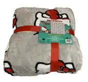 Hello Kitty Plush Gray Christmas Blanket 2023 90" x 90" Full/Queen/Double NEW