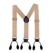GNEGNI Men's Y-Back Suspenders, 2'' Wide Adjustable Suspenders with Button En...