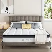 [KUDSQ] Queen Size Mattress 12 Inch, Queen Mattress in a Box with Memory Foam and Pocket Spring for Pressure Relief & Comfort Sleep, Medium Firm Feel, Fiberglass Free Bed in a Box/CertiPUR-US
