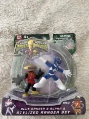 Power Rangers Stylized Alpha 5 & Blue Ranger (2010) Bandai Action Figure Set NIP