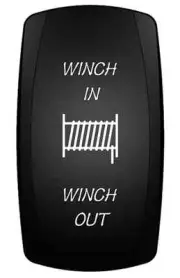 RV Auto Trailer Winch In Winch Out Rocker Switch ON-OFF DPST 5 Pin 2LED Blue Red
