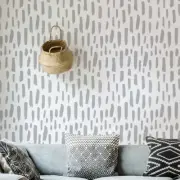 GUSTAVE Wall Pattern Stencil, Brush Strokes Allover, Large wall Painting Stencil