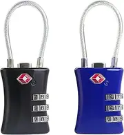 UP Security Suitcase Locks TSA Approved, Small Padlock Combination, TSA Locks for Luggage, Combo Travel Padlock with Code for Backpack, Gym Locker, Ammo Can (Black+Blue)