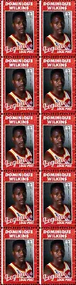 DOMINIQUE WILKINS HAWKS BASKETBALL LEGEND MINT VIGNETTE STAMP STRIP OF 10