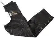 Street & Steel Black Leather Richmond Lea Biker Motorcycle Chaps -PICK YOUR SIZE