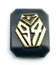 Antique Octagon Emerald Cut Onyx 14k White Gold 1941 Insert Stone & Diamond S310