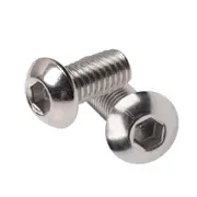 Hex Socket Button Cap Head Screws Bolts, M6 x 12mm 304 Stainless Steel Metric, Hexagon Coarse Threaded Machine Fully Thread Allen SUS Storage