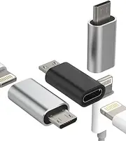Micro USB Male to Lightning Female Adapter(3pack) Charge Cable Port Converter Compatible for Samsung Galaxy S7 Active S6 Edge A02s A11 Nexus 5 LG Android Charging Power for iPhone Ipad Data Sync Cord
