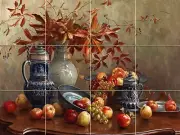 Art Severin Roesen Apples Flowers Ceramic Mural Backsplash Bath Tile 1807