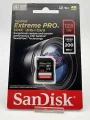 SANDISK - Extreme PRO SDXC Card UHS-I U3 Video Class 30, 128GB up to 200MB/s