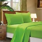 1000TC Ultra Soft King Single Size Bed Green Flat & Fitted Sheet Set