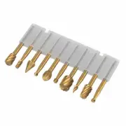 10Pcs HSS Routing Wood Carving Tools Rotary Drill File Router Bit For Dremel