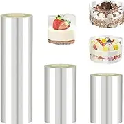 3 Pack Cake Collars, Acetate Sheets Cake Rolls 20/10/8cm X 10m Acetate Cake Collar Cake Ring Cake Acetate Sheets for Chocolate Mousse Baking Baking Supplies Cake Decorating (3.2/4/8 x 394inch)