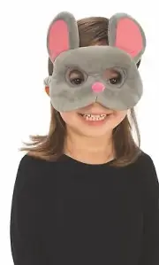 Mouse Plush Mask Grey Animal Fancy Dress Up Halloween Child Costume Accessory