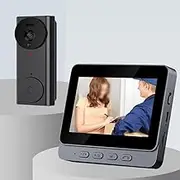 Wireless Doorbell with Camera and 4.3" Screen, Video Door Phone, Security Camera, Two-Way Intercom, No WiFi Needed
