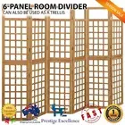 6 Panel Room Divider Privacy Screen Partition Trellis Wooden Folding Outdoor NEW