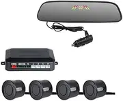 Reversing Radar Kit Car Parking Rearview Mirror Reversing Radar with Parking Sensor Waterproof Radar Detector Display Car Rear Reversing Radar Sensors(Gray)