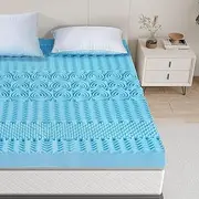 STARRY EUCALYPT Memory Foam Mattress Topper 10cm Thick with Cool Gel Infused, 7 Zone Design with Bamboo Fabric Cover Beddings Bed Mat Pad, King Single Size