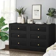 6 Chest of Drawers ALFORDSON Hamptons Storage Cabinet Black