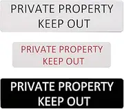 PRIVATE PROPERTY KEEP OUT Sign Self Adhesive Plaque Decal Door HOME SIGN (Style 3, 50x200mm)