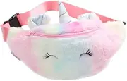 [KESYOO] Unicorn Waist Bag Plush Belt Bag Chest Bag Small Shoulder Bag Cute Bum Bag for Kids Girls Cute Fanny Pack Pink