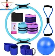 2025 New Pilates Essentials Kit for Women,Portable Fitness Equipment,Hip Exercise Band Yoga Ball 25cm Figure 8 Resistance Band