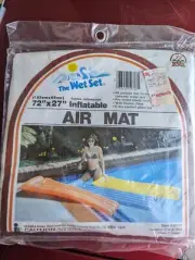 Vintage Intex The Wet Set Inflatable Air Mat Pool Float Blue! NEW Sealed! 72x27