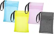 BELLIFFY 4 Pcs Exfoliating Soap Pouch Foaming Soap Bag Bar Soap Pouch for Bathing Exfoliating Soap Bag for Bathing Foaming Soap Pouch Soap Net Pouch Soap Storage Bags Mesh Soap Pouch