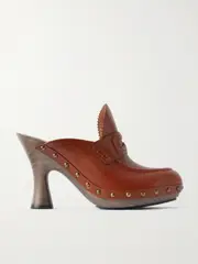 [Burberry] Burberry - Studded Leather Mules - Tan - IT38 IT 38 Brown
