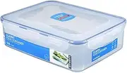 Lock & Lock Classic Rectangle Short Food Container, Clear/blue Seal, 70080