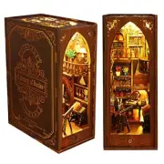 DIY Book Nook Kit, DIY Dollhouse Wood Bookend, Booknook Bookshelf N-library