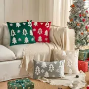 Christmas Tree Velvet Christmas Pillowcase Cushion Cover Living Room/Office