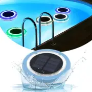 Solar Floating Pool Lights - 4 Single Color Outdoor Decorations, Waterproof L...