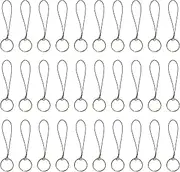IFAMIO 30 Pcs Key Rings with Lanyards for MP3 MP4 Player Split Key Chain Rings with Nylon Strap Cord for USB Flash Drive Cellphone, Black