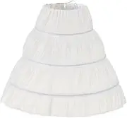 [Andy's Orchids] Girls 3 Hoops Skirt Petticoat, Children Adjustable Full Slips Flower Crinoline Princess Skirt White Lace Tutu Skirt 7-13 Year Old, White, 1