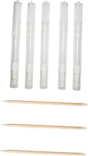 Generic 8pcs Manicure Accessories Lash Glue Remover Clear Nail Polish Lip Gloss Nail Oil Lip Tint Lash Remover Orange Nail Polish Manicure Stick Nail Art Design Tool Empty Tube Bamboo