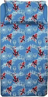 Spiderman, Single Bed Sheet, Bed Set, Top Sheet, Fitted Sheet, Pillowcase, Blue, Marvel, Disney, 100% Cotton, Official Product