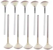 [CANIGHT] 10pcs Makeup Brush Set Unique Fan Shape Brush for Women Lipstick Applicator Foundation Blush Contouring Powder Face Mask Esthetician Tools