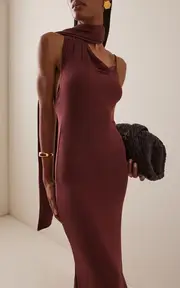 [Aya Muse] Wisp Draped Stretch-Jersey Maxi Dress