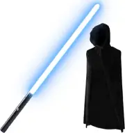 Lightsaber and Velvet Cloak Package, Includes 7-Colour Light Saber and Black Vel