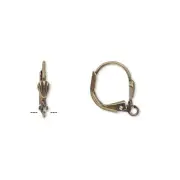 Antiqued Brass Steampunk Round Leverback Shell Ear Hooks Earring Findings 10 pcs