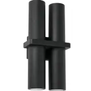 CLA Lighting Briller Exterior Black Up/Down Double Pillar Spot Light IP65 Black