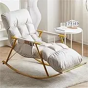 CADYNN Comfortable Breathable Living Room Rocking Chair Modern Bedroom Sofa Lounger with Cushion Garden Rocking Chair with Armrests, Adjustable Backrest,with Side Pockets